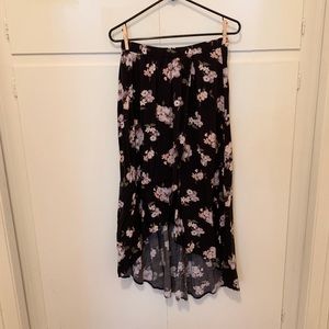 High-Low Floral Maxi Skirt